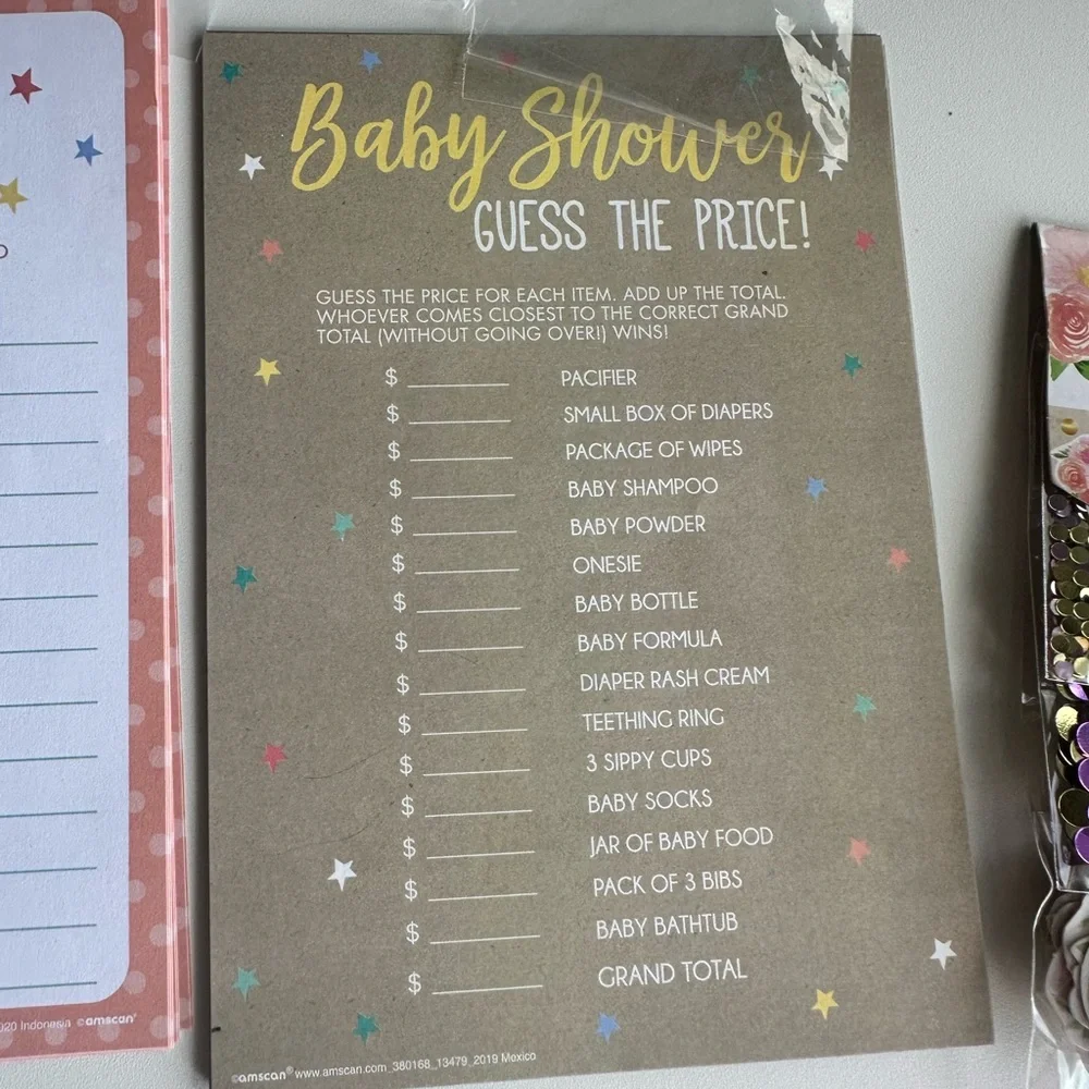 Baby Shower game leftovers